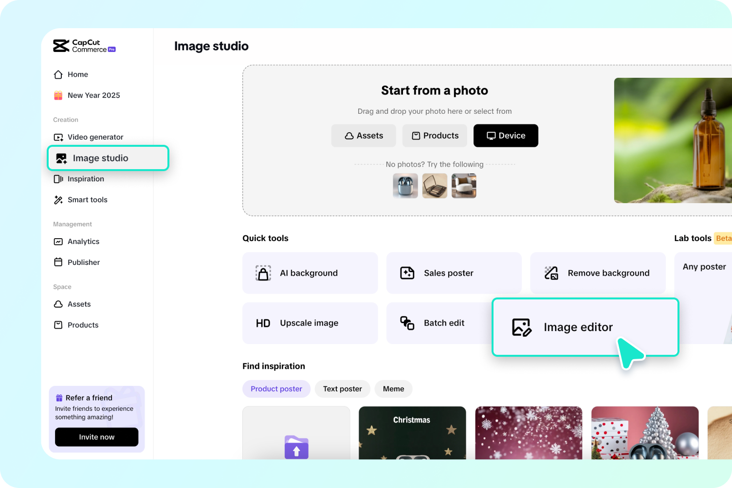 Откройте редактор изображений.